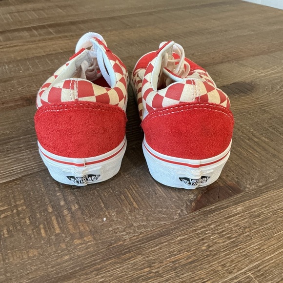 Vans Red Old Skool Checker Board Men’s 5.5 Women’s 7 - Picture 6 of 8